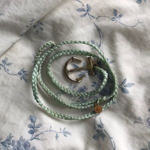 Teal/gold anchor wrap Pura Vida bracelet